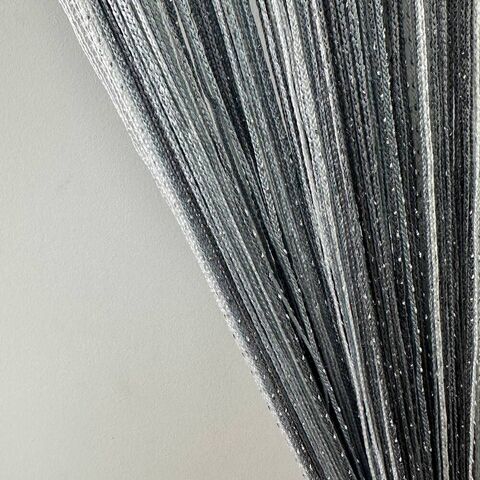 Штори-нитки з люриксовой ниткою графіт+сірий+білий