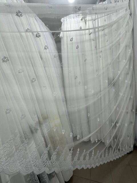 Тюль грек-сітка з вишивкою №12572 в спальню, вітальню біла