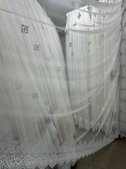 Тюль грек-сітка з вишивкою №12566 в спальню, вітальню біла