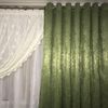 Занавеска на кухню со шторой на люверсах 356 Доминика зелёный