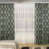 Шикарные готовые шторы №392 из жаккардовой ткани зелёный