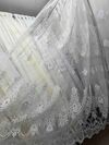 Шикарний фатиновий тюль з густою вишивкою №24607 білий