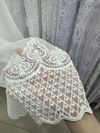 Бамбуковая тюль с шикарной вышивкой №2603 для зала, гостинной айвори