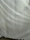 Бамбукова тюль з шикарною вишивкою №12P885 у вітальню, спальню біла