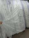 Качественный фатиновая тюль с кордовой вышивкою №14135 для зала, спальни белая 