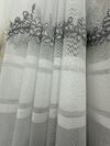 Тюль бамбук з вишивкою Keten 7237 білий з сірим