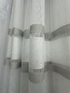 Тюль бамбук с вышивкой Keten 12-02 белый с серым