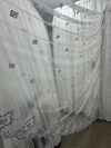 Тюль грек-сітка з вишивкою №12566 в спальню, вітальню біла з сірим