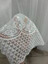 Бамбуковая тюль с шикарной вышивкой №2603 для зала, гостинной белая