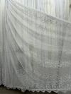 Бамбукова тюль з шикарною вишивкою №6185 у вітальню, спальню біла