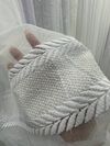 Бамбуковая тюль с вышивкой Косичка №2221 белая