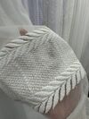 Бамбуковая тюль с вышивкой Косичка №2221 айвори